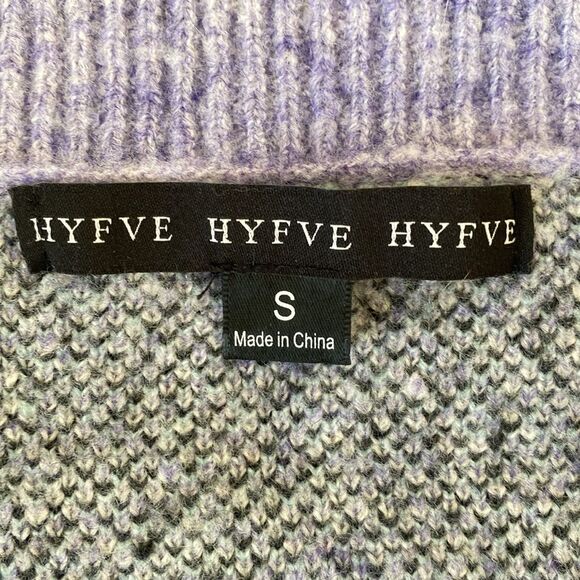 Hyfve Women’s Long Sleeve Lavender Geometric Button Cardigan Oversized sz S - Picture 9 of 15